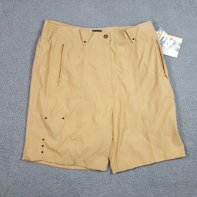Jamie Sadock Golf High Waisted Athletic Women's Size 18 Beige Retro Shorts