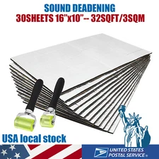 Heat Shield Sound Deadener Car Insulation Thermal Noise Proofing Mat 32SQFT+Tool