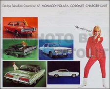 1967 Dodge Sales Catalog Original RT Coronet Charger Dart Polara Monaco Brochure