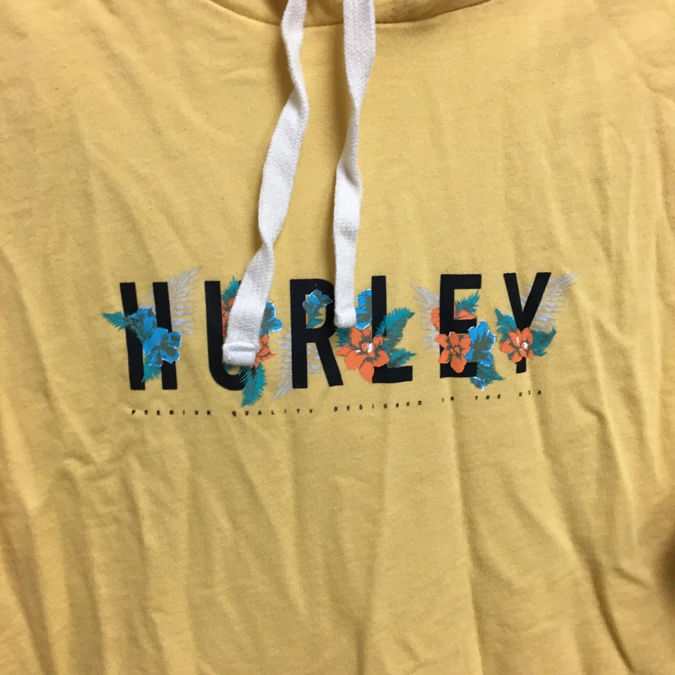 Hurley 毛衣大号成人黄色迷你连衣裙连帽套衫标志休闲女式 — 第 3/4 张图片