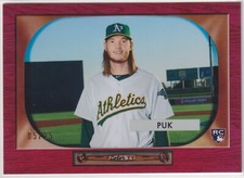 AJ A.J. Puk 2020 Topps Archives 1955 Bowman Throwback Red Rookie #8 SP /25