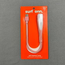 Surf Onn Led USB Pink Desktop Lamp 16" Tall Compact Portable Flex Design - NEW