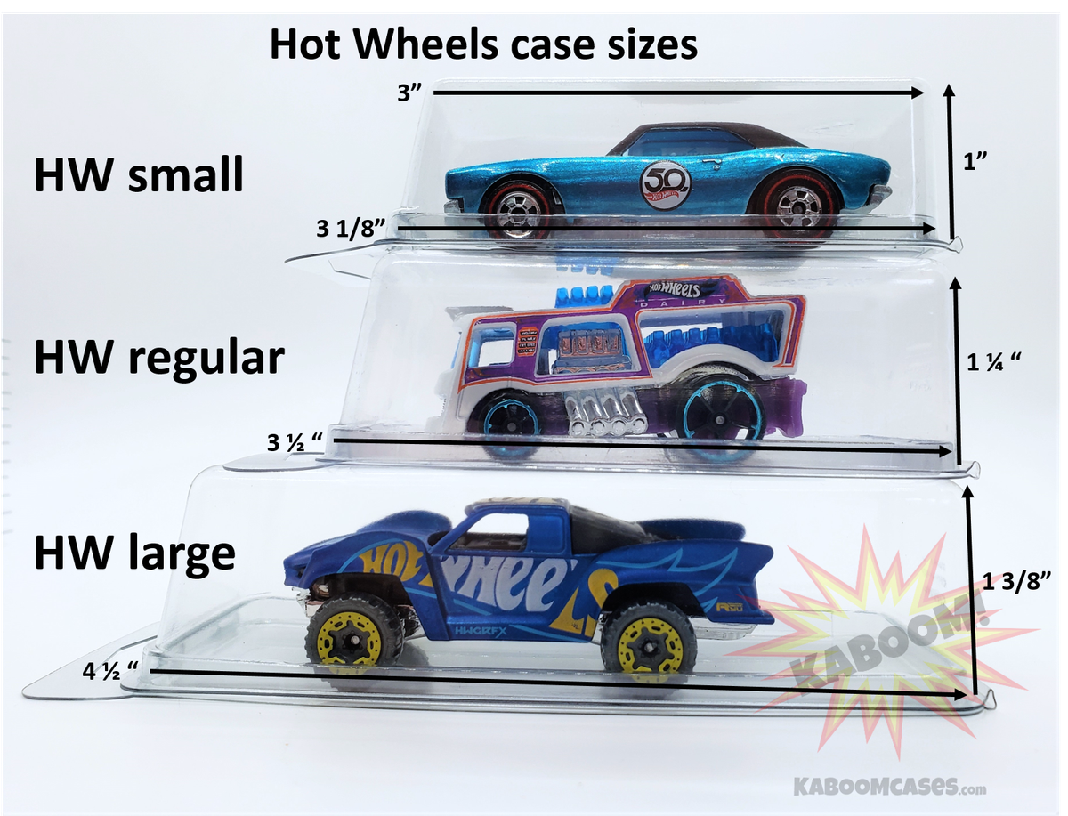 50 EACH Small Regular Large Hot Wheels Plastic Car Cases