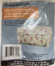 JUMBO BLANKET STORAGE BAGS Clear Plastic Zipper 1 Bags/Pk, Light Duty