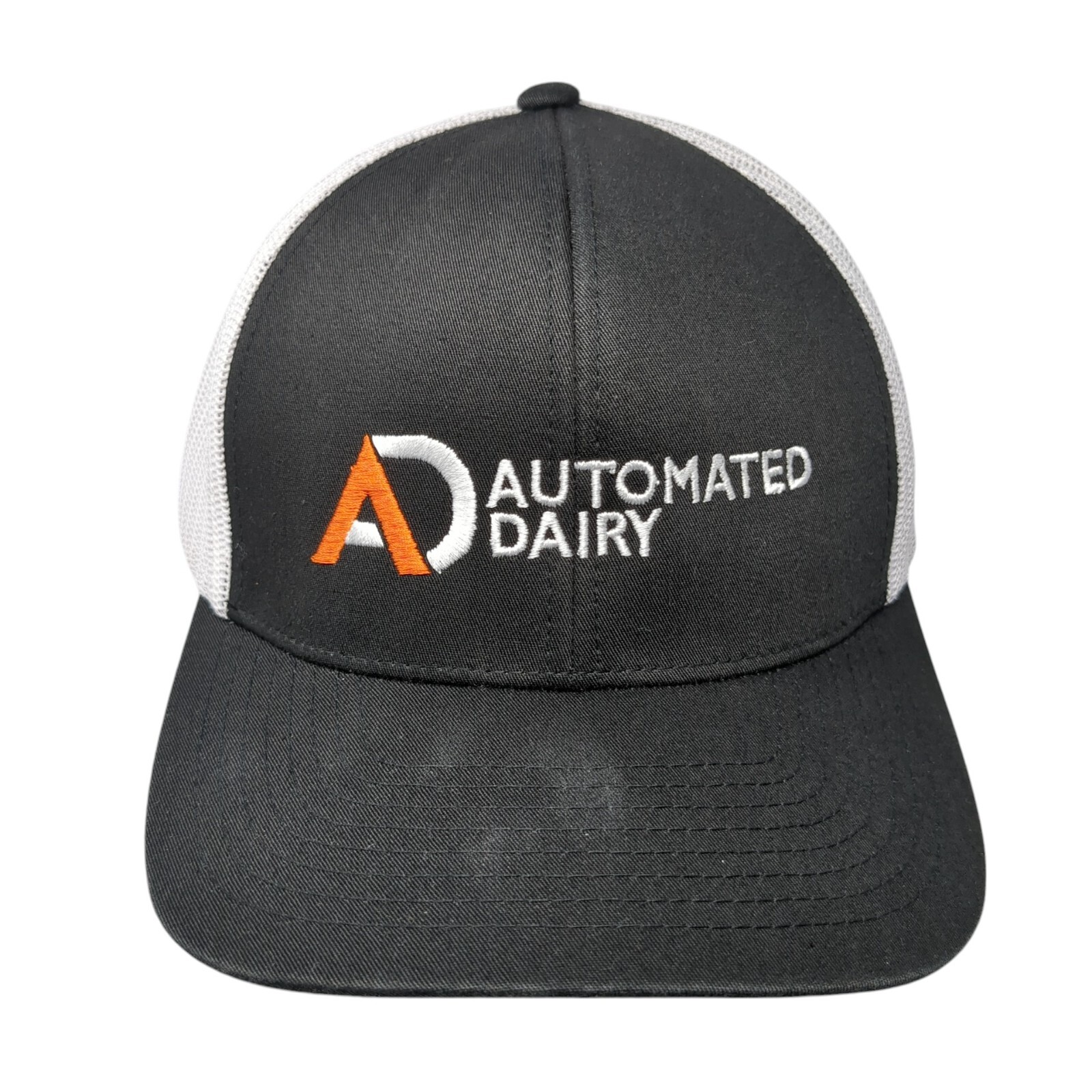 Automated Dairy Snapback Trucker Hat Black One Size Mesh Back 6 Panel