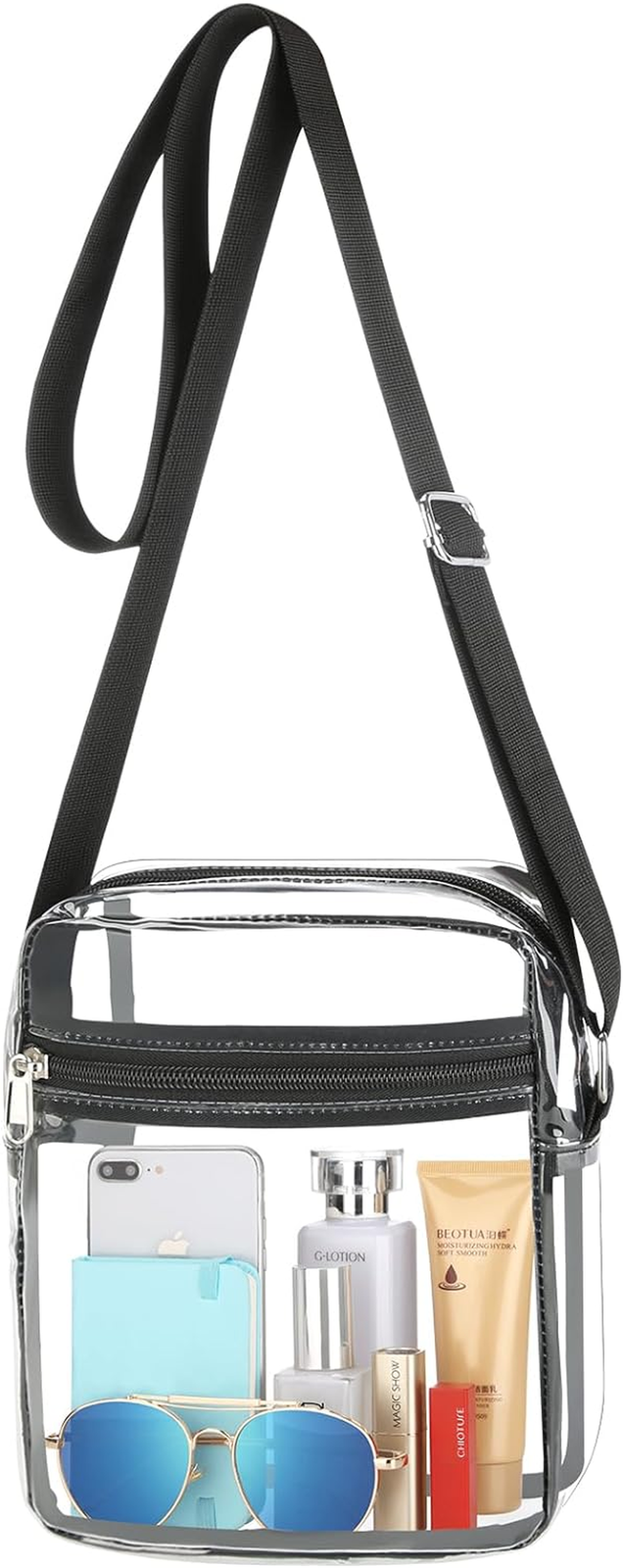 Clear Messenger Bag Stadium Approved, Clear Crossbody Shoulder Bag for Concerts,
