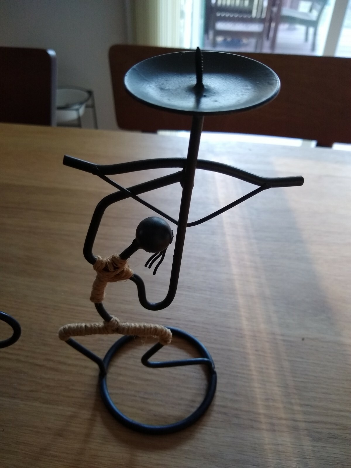 Set 2 Metal Candle Holder different heights -Dancers ??  African look Tribal