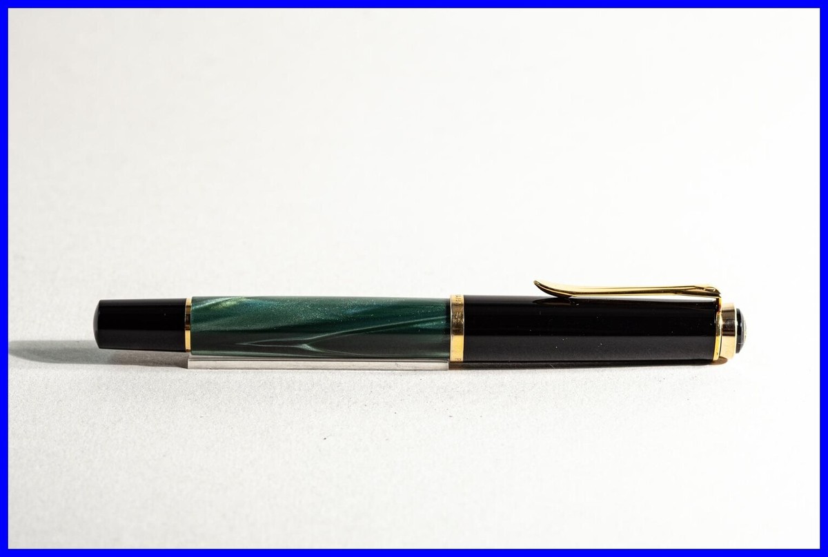 Special Series PELIKAN M250 M400 Green Marbled broad B 14ct Gold