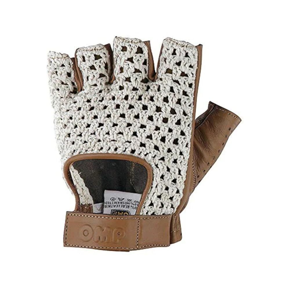 Men`S Driving Gloves Omp Tazio Brown (Size: L) NUOVO