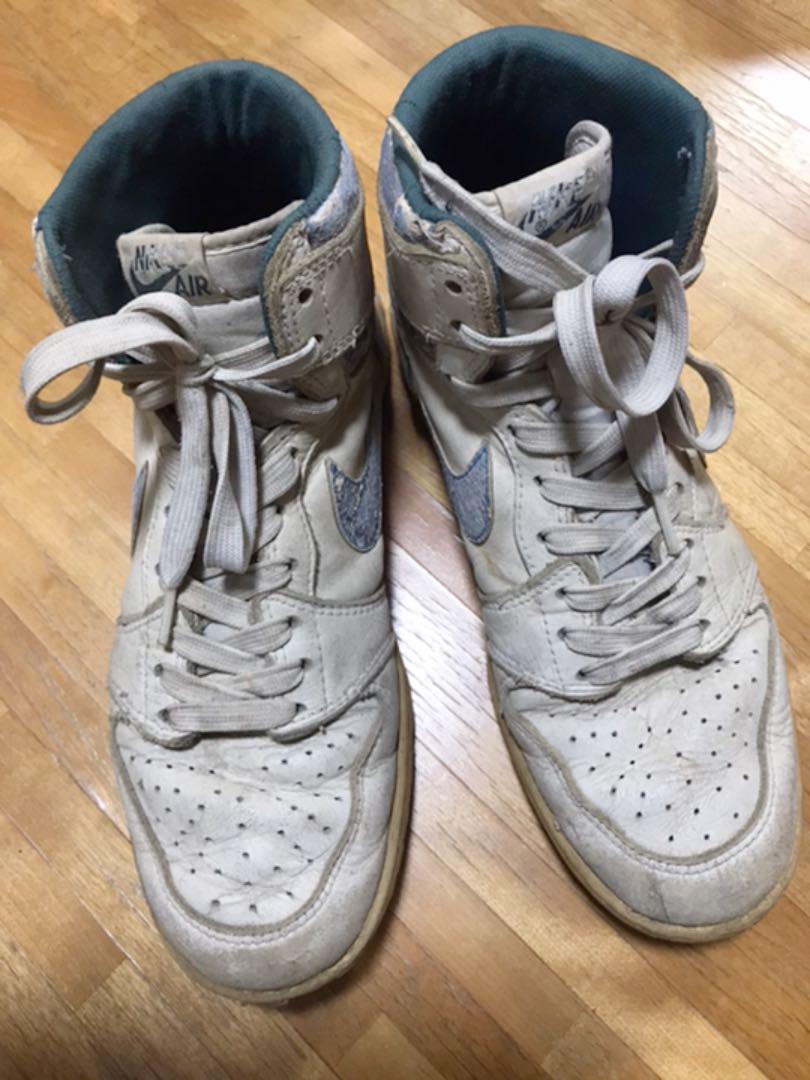 Nike Air Jordan 1 Men's sneakers White x Blue 1985 Original 1st