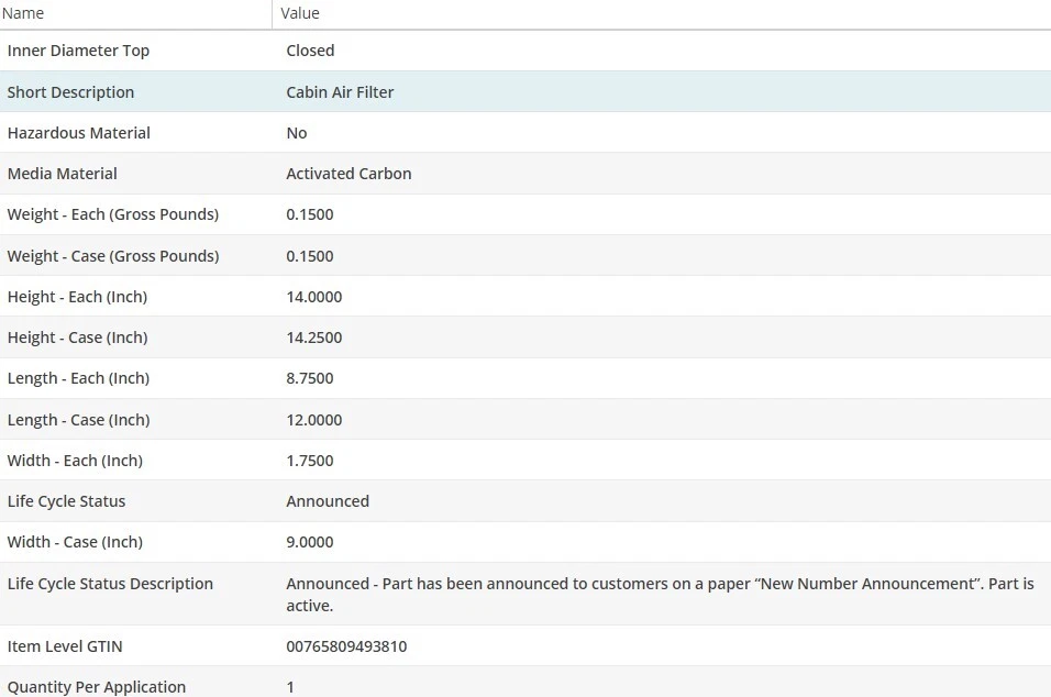 Filtro de aire de cabina WIX para JAGUAR TIPO F 2014-2024 V8-5,0 L Foto 4 de 4