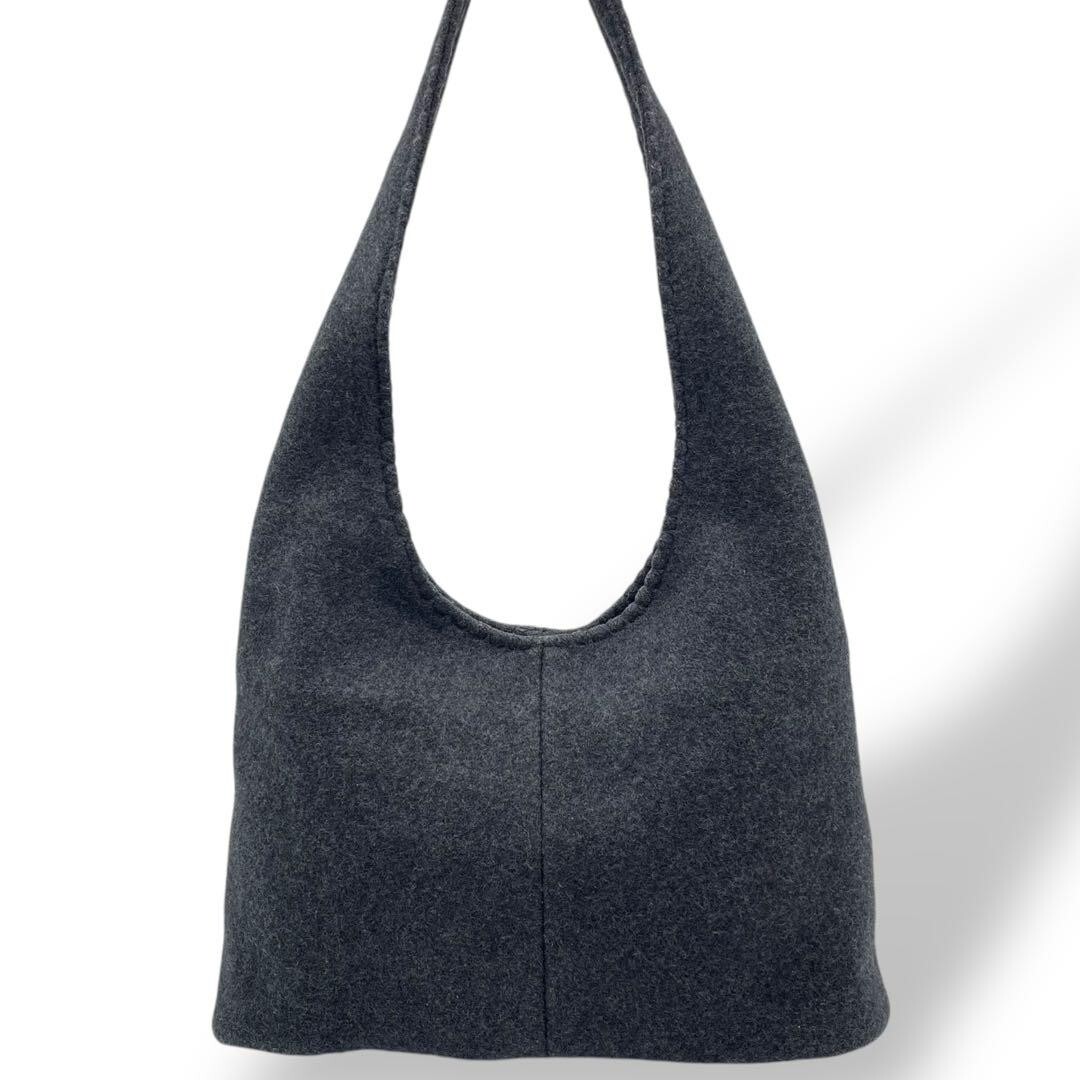 Miu Miu Archive Shoulder Bag Wool Gray 90s Vintage Rare Inner