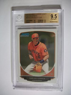 その他 CARLOS CORREA bowman refractor auto CARLOS CORREA 2013 Bowman Chrome Draft Top Prospects #10 BGS GEM