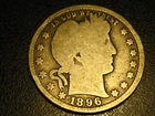 1896-P 90% Silver Barber Quarter Good ^^^^^