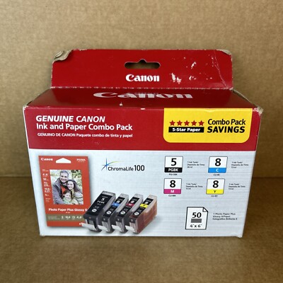 New Genuine Canon Ink & Photo Paper Combo Pack Read Please
