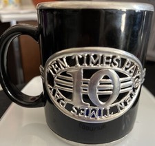 10 Times Pay IGT Coffee Mug Las Vegas Casino Black and Silver raised letters