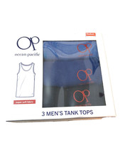 AUTHENTIC Ocean Pacific OP Men's Tank Tops 3 Pack Tagless Super Soft Size M NEW