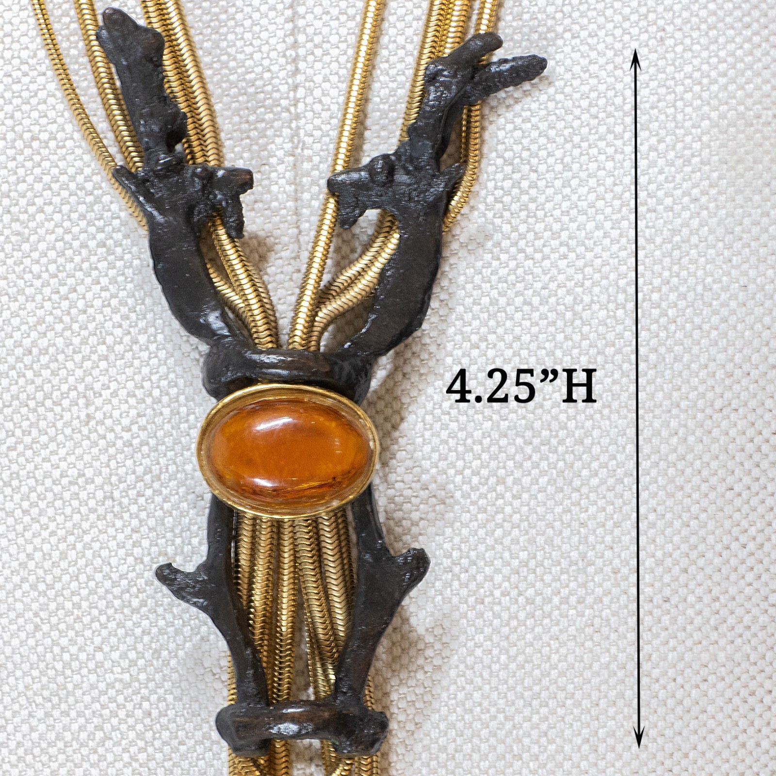 Vintage Trifari Diane Love Black Metal Deer Head Glas… Gem