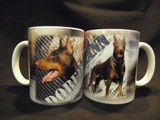 Tasse / Mug - motif chien  DOBERMAN OREILLES COUPEES BIS