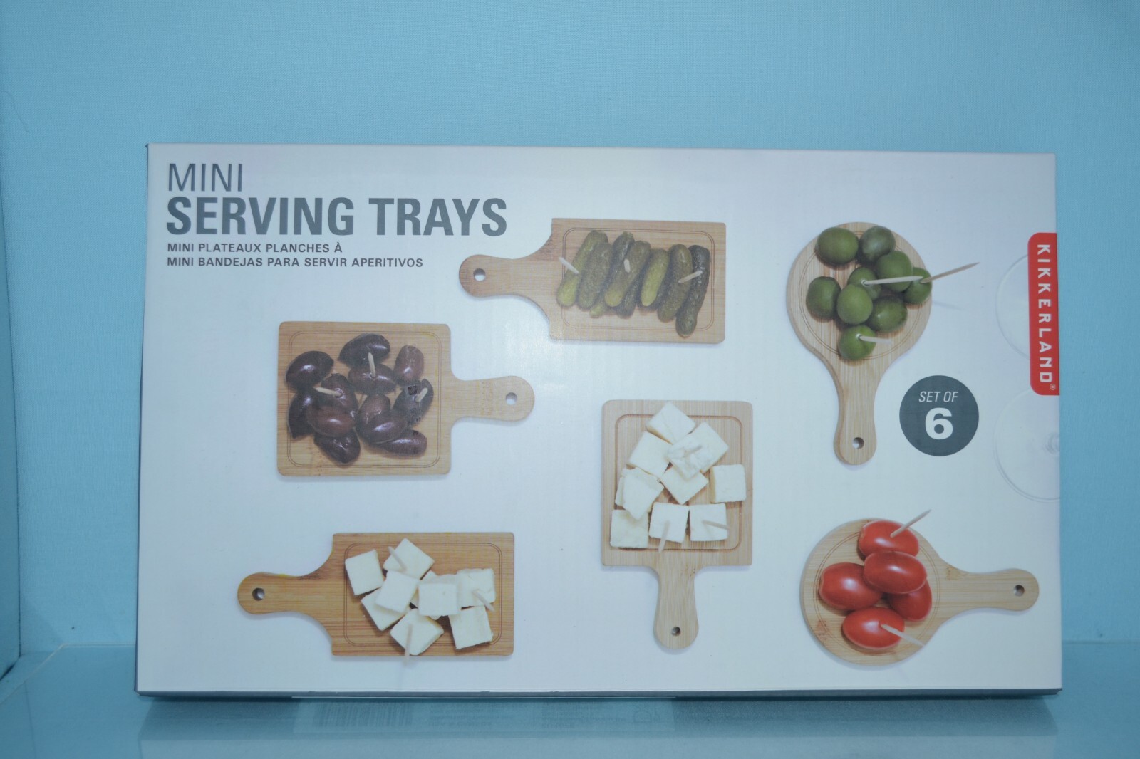 Kikkerland PM18 Serving Trays Set of 6, Mini, Brown Bamboo eBay