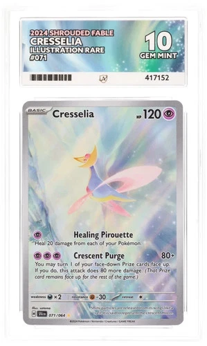 Pokémon TCG - Cresselia 71/62 Shrouded Fable - Illustration Rare ACE 10 GEM MINT