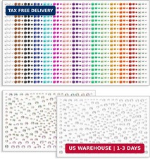 1600 Pcs 3/4/5/6 mm Self Adhesive Face Gems for Bride, Hair Gems Face Jewels Rav