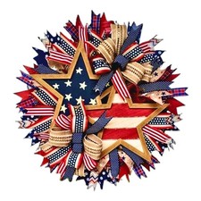 Patriotic Wreath for Front Door, 4th of July ...