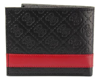 GUESS 31GU13X008 Men Bifold Wallet Black/Red for sale online