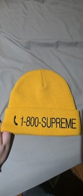 1-800-Supreme Gold Winter Beanie Hat FW19 New York