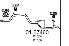 Endschalldämpfer Nachschalldämpfer MTS 01.67460 für MONDEO FORD 3 B4Y B5Y 16V