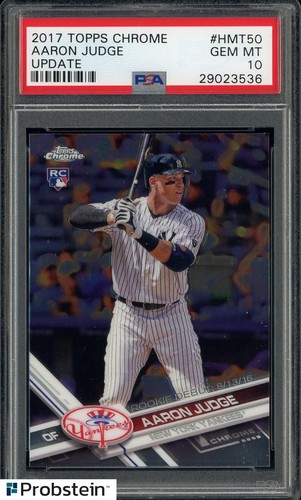2017 Topps Chrome Update #HMT50 Aaron Judge Yankees RC Rookie PSA 10 GEM MINT