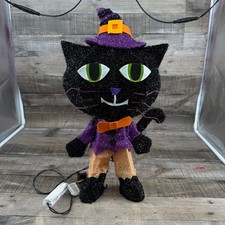 Halloween Black Cat Light Up Greeter Decoration