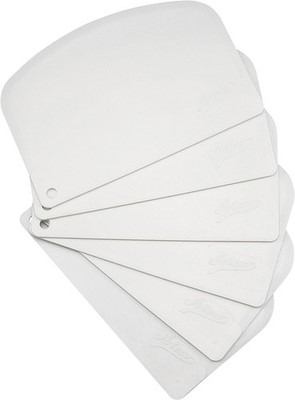 Ateco 1303 Bowl Scraper Set, Flexible Food-safe Set of 6 Scrapers, White 
