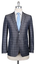 Orazio Luciano Dark Gray Wool Blend Plaid Suit - 38/48 - OL1016173 