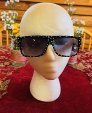 Vintage Ken Done Sunglasses Black  White Polka Dot
