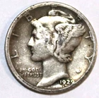 1929-S Mercury Dime - Very Good - #2099ED FREE SHIPPING