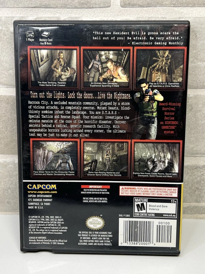 Resident Evil - Nintendo GameCube - 2 Disc + Cover - Tested - No Manual - Image 3 of 4