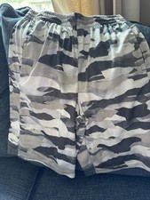 adidas Boys' Grey Camo Athletic Basketball Shorts NH0439