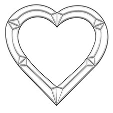 8-3/4"x9" Exquisite Clear Glass Heart Bevel Cluster EC252
