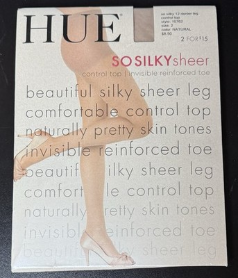 New Hue SO SILKY 12 Denier Leg Control Top Pantyhose Size 2 ~ 10762 Natural