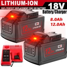 8.0Ah Battery For Milwaukee For M18 12.0Ah Extended Lithium 48-11-1880 Charger
