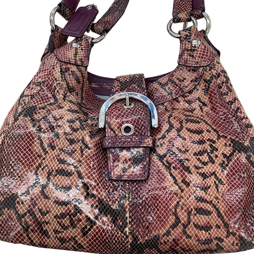 Coach Python Pattern Handbag Red H1120-F17419 Used - image 2