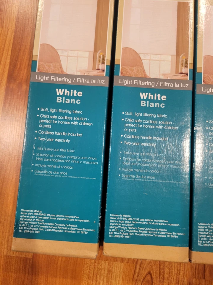 LOTE - 5 NUEVOS Bali Inalámbrico Filtro de Luz Plisado Ventana Pantalla Blanco 31x64 Foto 3 de 4