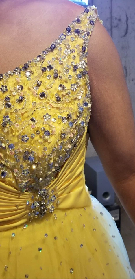 Embellished Tulle Ball Gown Prom Evening Dress size 16 - Image 2 of 4