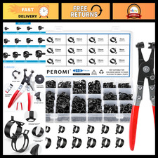 210Pcs Hose Clamp Kit with Swivel Pliers - Steel Spring Band for Fuel, Vacuum &