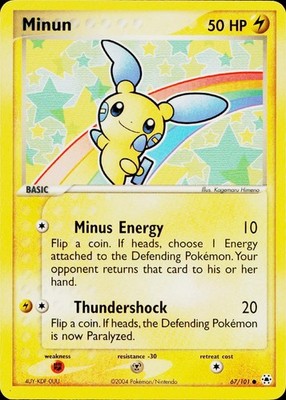 Minun 67/101 Common Hidden Legends Pokemon Near Mint