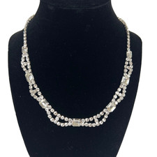 J. CREW 18 Cupchain Crystal Clear Gemstone Ne...