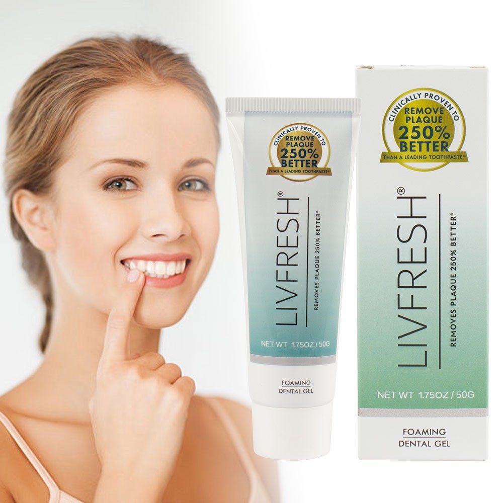 LIVFRESH Toothpaste Gel Clinically Proven to Remove Plaque 250% Better TL