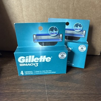 Gillette Mach3 Razor Blades Lot of 2, 8 Cartridges Total - New