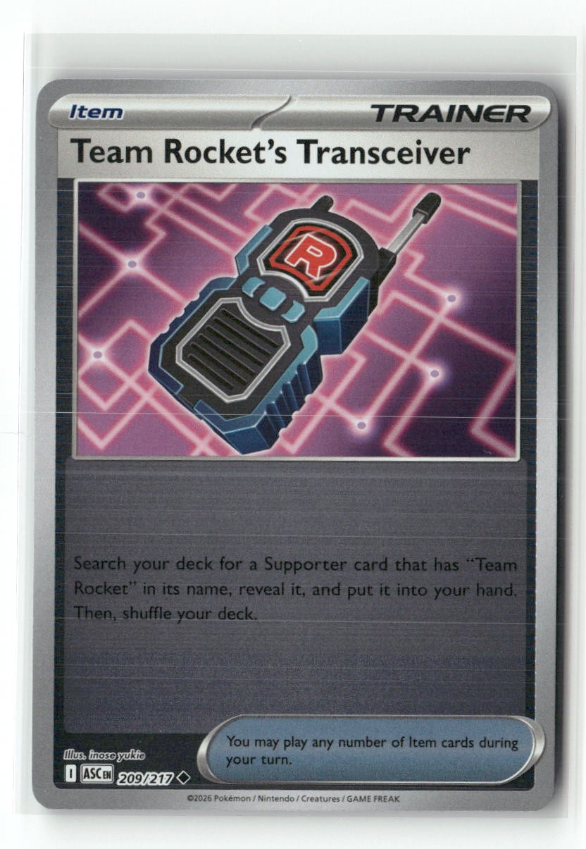 Team Rocket's Transceiver 209/217 Ascended Heroes Pokemon Reverse Holo NM